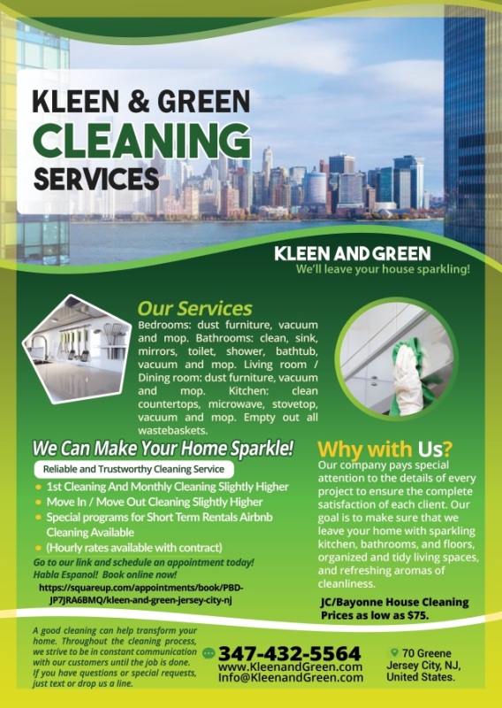 JC/Bayonne House Cleaning Prices as low as $75