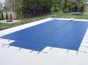 Winter Inground Pool Safety Cover Installation
