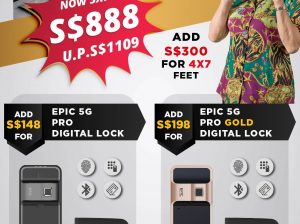 888 Lucky Door Promotion with Satin Gold Digital lock HP 98811733