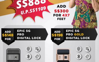 888 Lucky Door Promotion with Satin Gold Digital lock HP 98811733