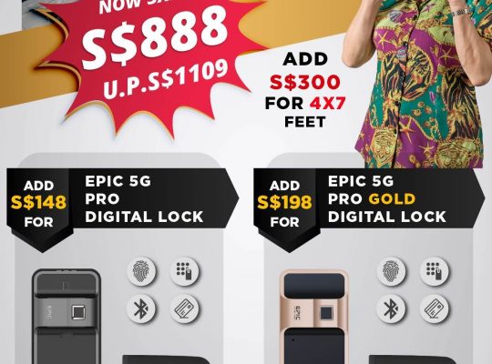 888 Lucky Door Promotion with Satin Gold Digital lock HP 98811733