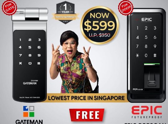 WTS: Gateman Z10 and EPIC Popscan Fingerprint Digital Lock for HDB Door and Gate at $599 hp 98440884