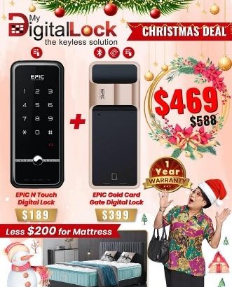 Christmas Promotion for Digital Lock for HDB Door and Gate from $469 Hp 98440884
