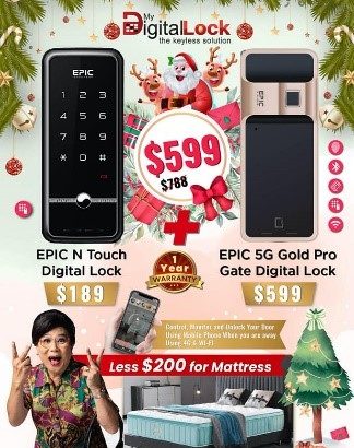 Latest EPIC 5G Satin Gold Gate Digital Lock at $599 + Free Digital Lock Hp 98440884