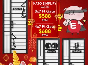 HDB GATE OFFERS FROM LEADING DIGITAL LOCK SELLER, KATO SIMPLIFY GATES FROM $588 THIS CHINESE NEW YEA