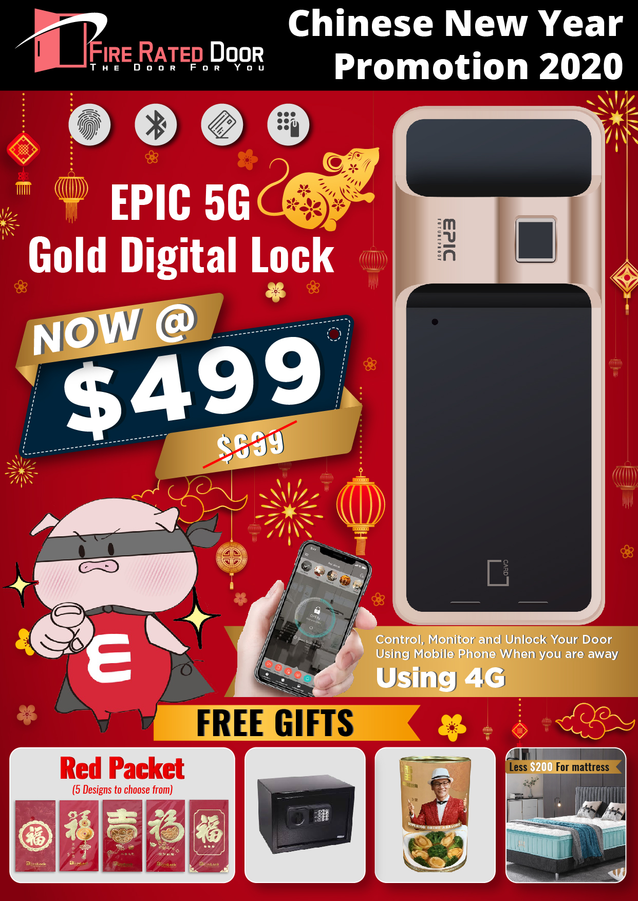 CHINESE NEW YEAR OFFERS FROM LEADING FIRE RATED DOOR SELLER IN SINGAPORE, GET EPIC 5G GOLD DIGITAL