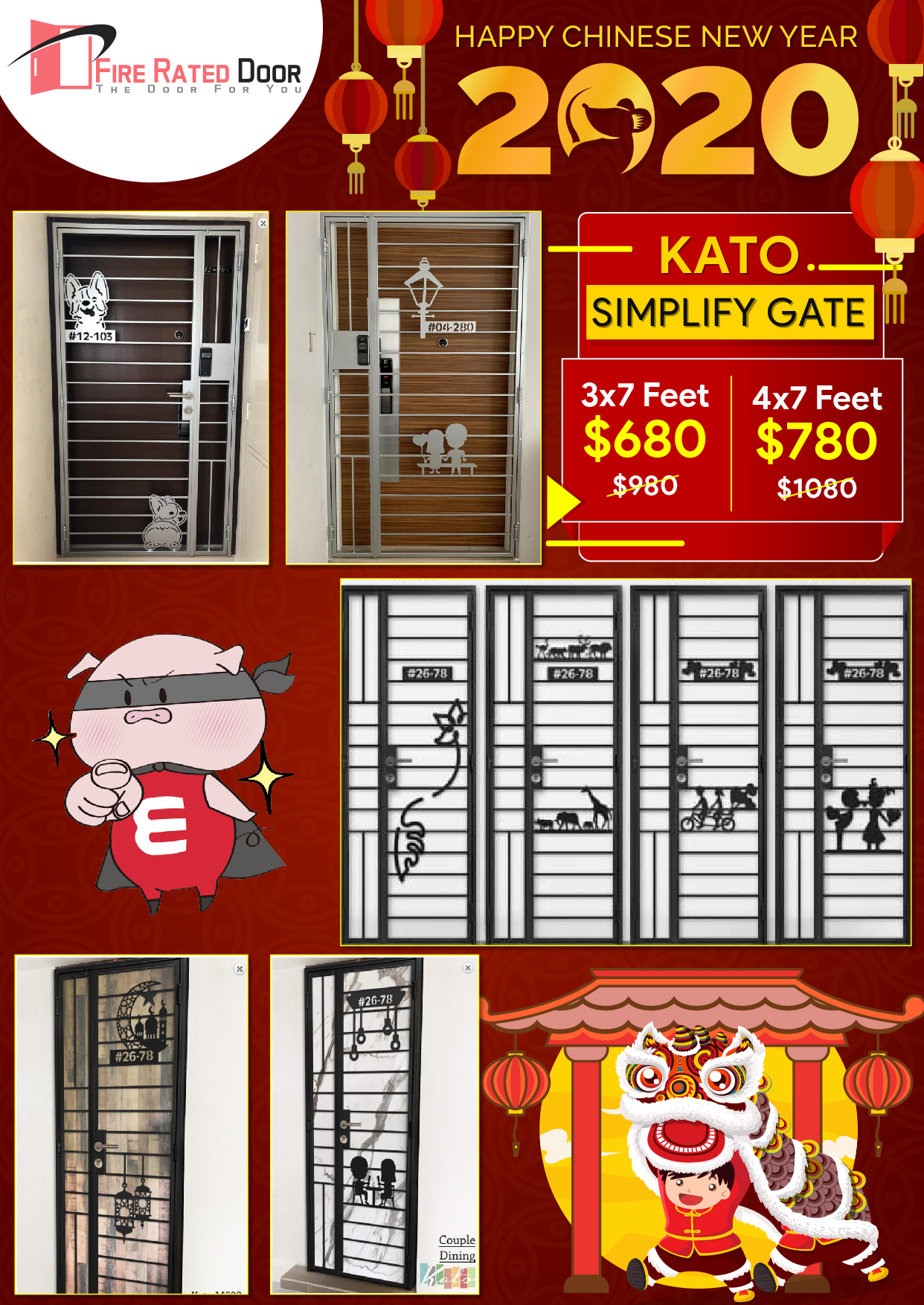 CHINESE NEW YEAR OFFERS FROM MYDIGITALLOCK, KATO SIMPLIFY GATES FOR HDB FROM $680 HP 96177025