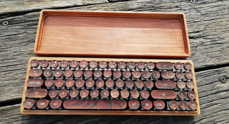 CroLander Wooden Keyboard with Typewriter Keycaps