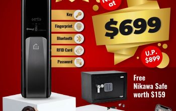 KEYWE Push Pull Digital Lock Promotion at $699 ONLY. Get FREE SAFE worth $159. Unlock using Smart