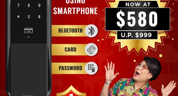 KEYWE PULSE Push Pull Digital Lock Promotion at $580 ONLY. Unlock using Smart Phone.