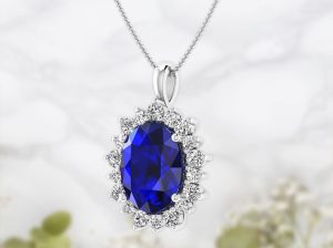 Blue Sapphire Oval pendant
