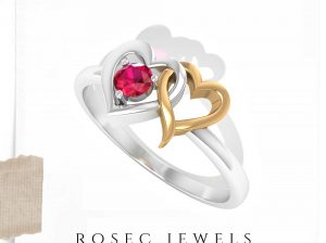 Double Heart Ruby Ring