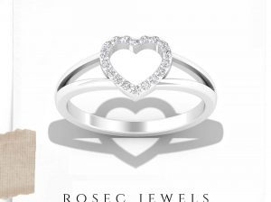 Round Diamond Heart Wedding Ring