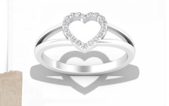 Round Diamond Heart Wedding Ring