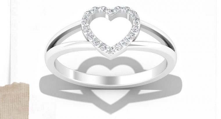 Round Diamond Heart Wedding Ring