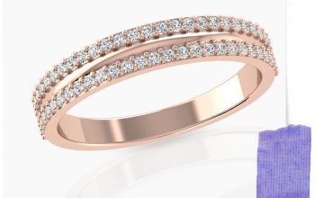 Rose Gold Art Deco Stackable Band Ring