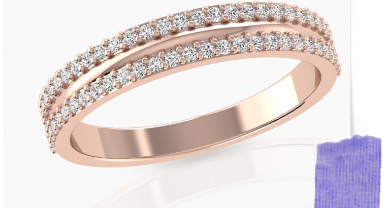 Rose Gold Art Deco Stackable Band Ring