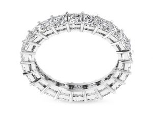Princess Cut Diamond Eternity Ring Set with White Gold
