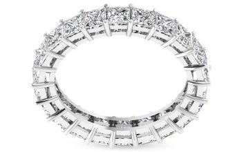 Princess Cut Diamond Eternity Ring Set with White Gold