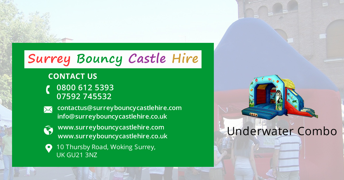 Underwater Combo Castle. Bouncy castle with side slide Chobham, Surrey