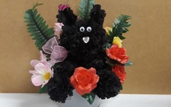 Handcrafted Scented Black Carnation Dog Arrangement