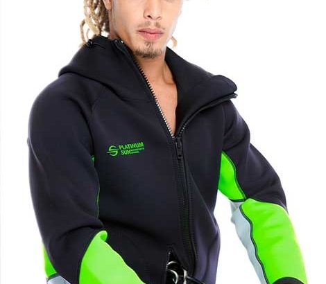 Unisex Neoprene Jacket Hoodie – Neon Green