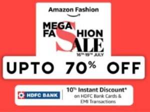 Amazon Mega fashion sale Up to 70 % off for men , women and kids