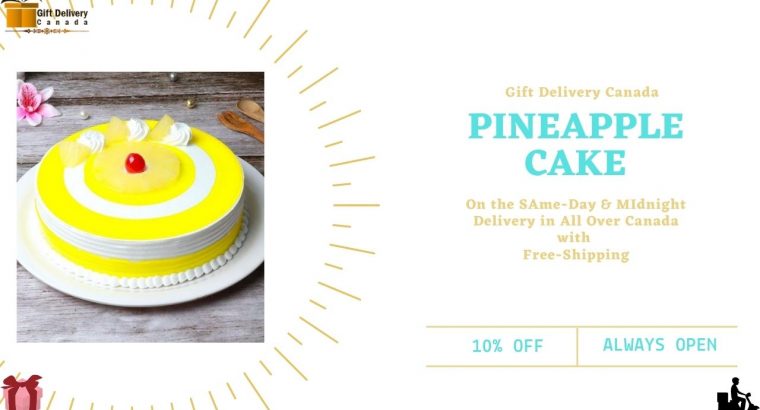 Buy Online 1 kg Pineapple Cake Delivery in Canada| Gift Delivery Canada