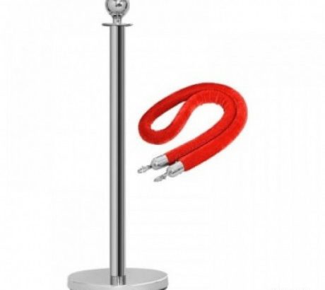 Rope Type Stanchion Crowd Queue Control Barrier Post – 1 Pole + 1 Rope By hssl