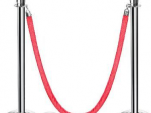 Rope Type Stanchion Crowd Queue Control Barrier Post – 2 Poles + 1 Rope by hiphen