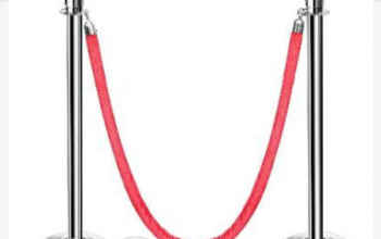 Rope Type Stanchion Crowd Queue Control Barrier Post – 2 Poles + 1 Rope by hiphen