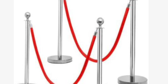 Rope Type Stanchion Crowd Queue Control Barrier Post – 6 Poles + 3 Ropes by hiphen