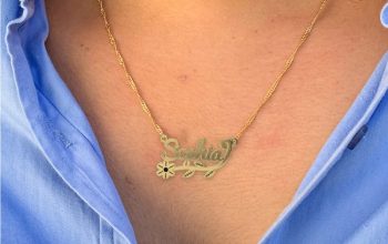 Personalized Name Necklace with Flower