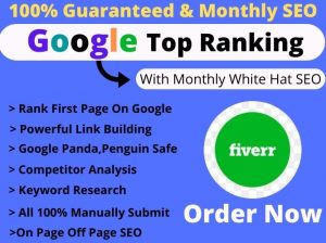 I will do google top ranking with monthly white hat SEO services