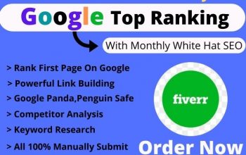 I will do google top ranking with monthly white hat SEO services