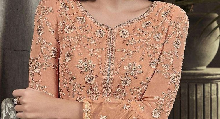 Peach Georgette Palazzo Suits Party Wear Pakistani Dresses