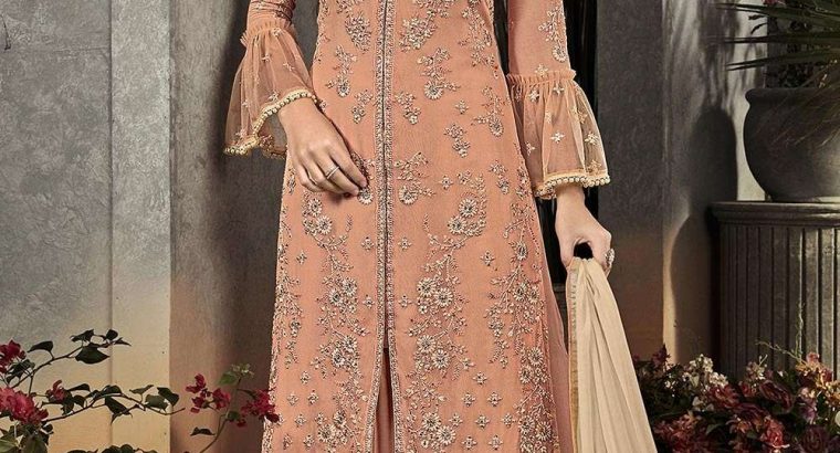 Peach Georgette Palazzo Suits Party Wear Pakistani Dresses