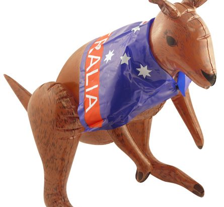 Inflatable Kangaroo With Australian Flag