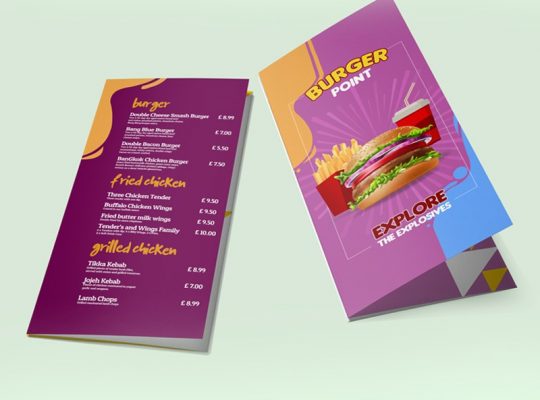 Roll Fold Leaflet Printing UK MenuMa Print