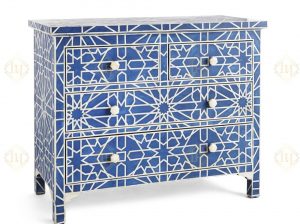 Moroccan Bone Inlay Chest of Drawers