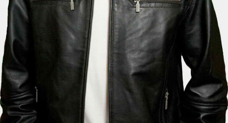 Mens leather jacket in lamb leather