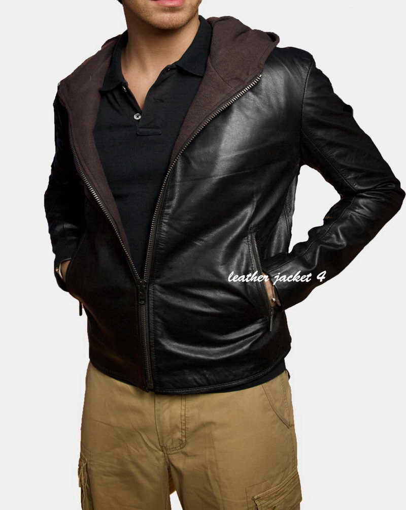 Angers Hooded Leather Jacket
