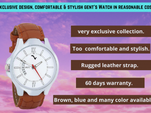 Exclusive Design, Comfortable & Stylish Gent’s Watch.