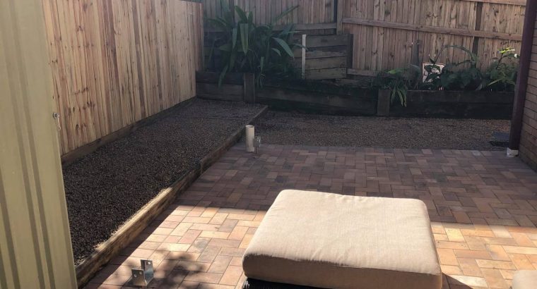 Courtyard paving and boundary fencing in East Brisbane