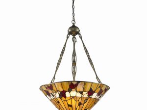 Serena d’italia Tiffany Style 2-Light Bronze Spring Blossom Hanging Lamp