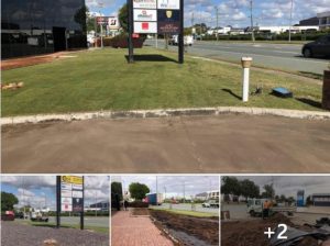 Large returf for a commercial frontage