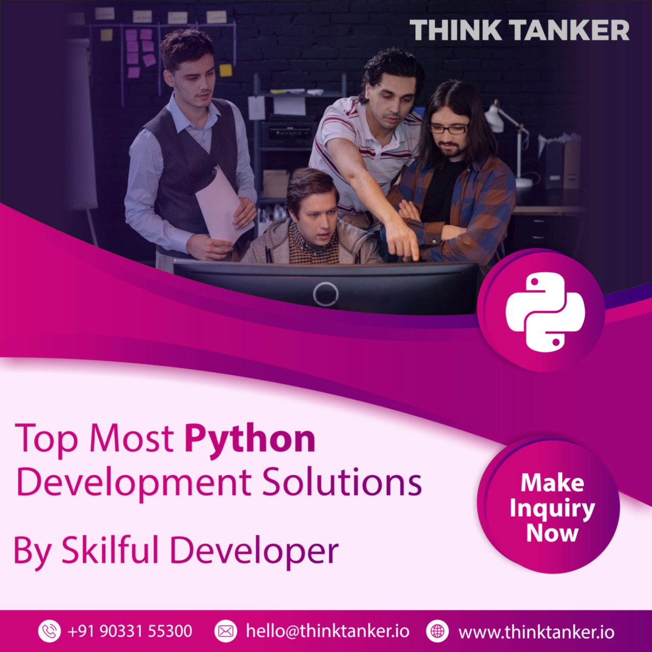 Hire Expertise Python Developers On Monthly Basis – ThinkTanker
