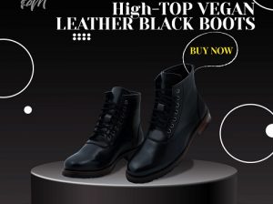 HIGH-TOP VEGAN LEATHER BLACK BOOTS | theshoemaker