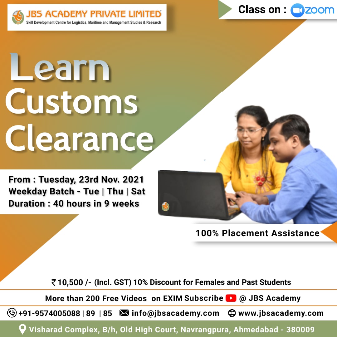 JBS Academy Offers Customs Clearance Course