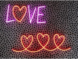 Buy Three Hearts LED Neon Online From Little Rae Neon Signs